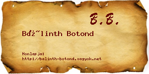 Bálinth Botond névjegykártya